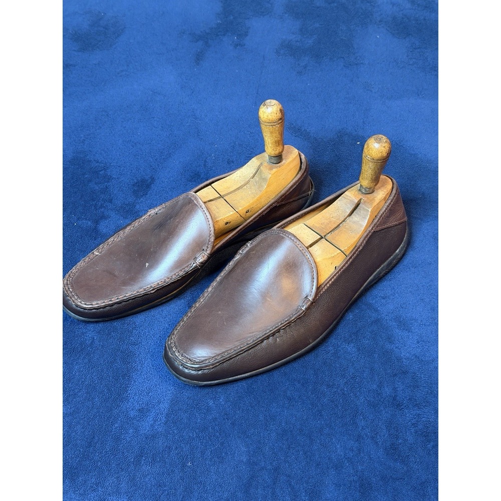 Vtg Allen Edmonds Conway Brown Leather Slip On Loafers Mens 10.5 3E 8219